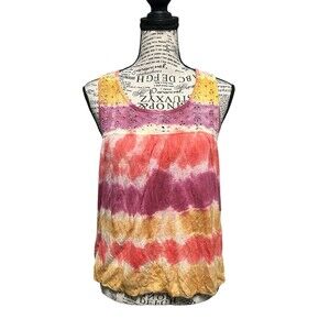 American‎ Rage cotton Eyelet Tie Dye Balloon Waist Y2K Concert Vacation Travel M